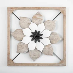 Wood And Metal Flower Ii Framed Wall Plaque-Kirkland's Home Best Sale