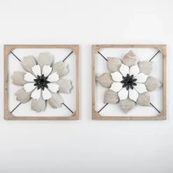 Wood And Metal Flower Ii Framed Wall Plaque-Kirkland's Home Best Sale