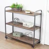 Wood And Metal Frame 3-Tier Rolling Shelf-Kirkland's Home Fashion