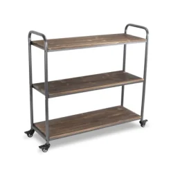 Wood And Metal Frame 3-Tier Rolling Shelf-Kirkland's Home Fashion