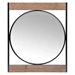 Wood And Metal Framed Round Industrial Mirror-Kirkland's Home Flash Sale