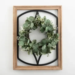Wood And Metal Framed Wreath Wall Plaque-Kirkland's Home Online