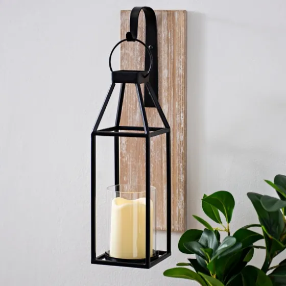 Wood And Metal Hanging Lantern Sconce-Kirkland's Home Best Sale