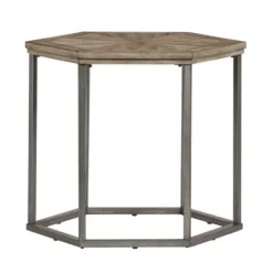 Wood And Metal Hexagon Accent Table-Kirkland's Home Flash Sale