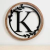 Wood And Metal Laurel Monogram K Plaque-Kirkland's Home Cheap