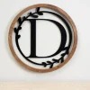 Wood And Metal Laurel Monogram D Plaque-Kirkland's Home Clearance