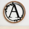 Wood And Metal Laurel Monogram A Plaque-Kirkland's Home Cheap