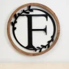Wood And Metal Laurel Monogram F Plaque-Kirkland's Home Flash Sale