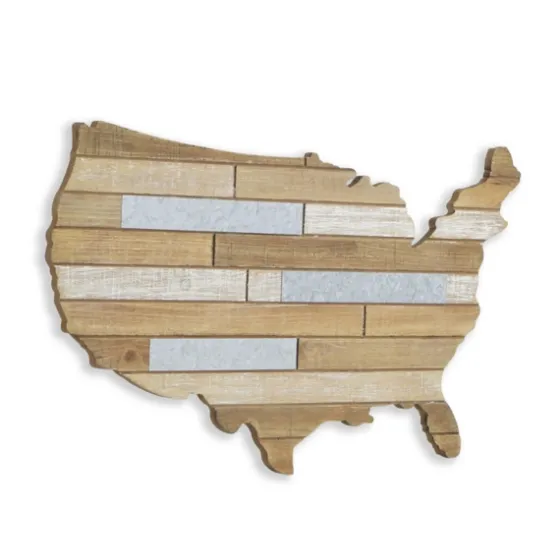 Wood And Metal Plank Usa Map Wall Plaque-Kirkland's Home Best Sale