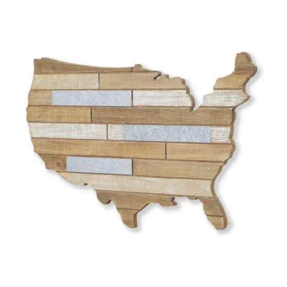 Wood And Metal Plank Usa Map Wall Plaque-Kirkland's Home Best Sale