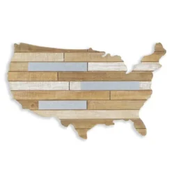 Wood And Metal Plank Usa Map Wall Plaque-Kirkland's Home Best Sale