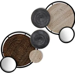 Wood And Metal Plates With Mirrors, Set Of 2-Kirkland's Home Outlet