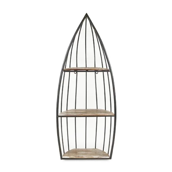 Wood And Metal Row Boat Wall Shelf-Kirkland's Home Outlet