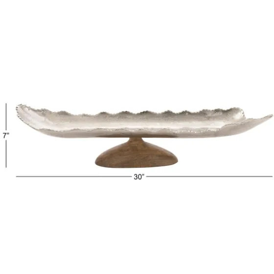 Wood And Metal Scalloped Rim Tray-Kirkland's Home Cheap