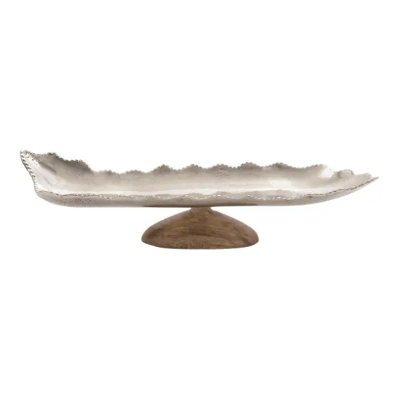 Wood And Metal Scalloped Rim Tray-Kirkland's Home Cheap