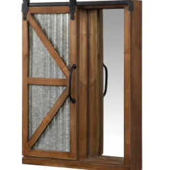 Wood And Metal Sliding Barn Door Wall Cabinet-Kirkland's Home Fashion