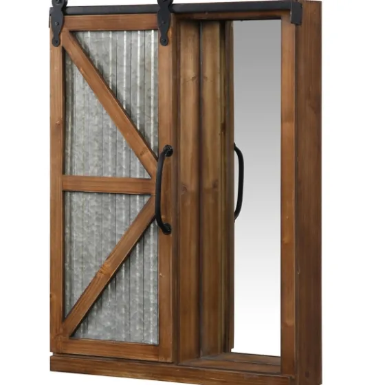 Wood And Metal Sliding Barn Door Wall Cabinet-Kirkland's Home Fashion