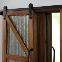 Wood And Metal Sliding Barn Door Wall Cabinet-Kirkland's Home Fashion