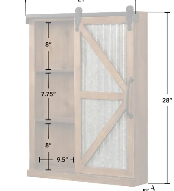 Wood And Metal Sliding Barn Door Wall Cabinet-Kirkland's Home Fashion