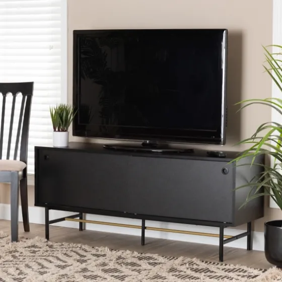 Wood And Metal Sliding Door Tv Stand-Kirkland's Home Store