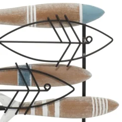 Wood And Metal Stand Fish Sculpture-Kirkland's Home Fashion