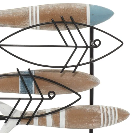 Wood And Metal Stand Fish Sculpture-Kirkland's Home Fashion