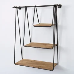 Wood And Metal 3-Tiered Hanging Wall Shelf-Kirkland's Home Discount