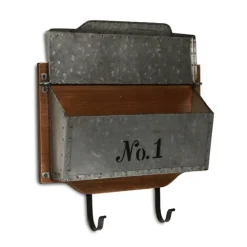 Wood And Metal Wall Storage Mail Box With Hooks-Kirkland's Home Cheap