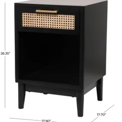 Wood And Natural Rattan Drawer Nightstand-Kirkland's Home Online