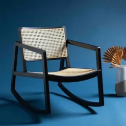 Wood And Natural Rattan Rocking Chair-Kirkland's Home Best Sale