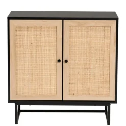 Wood And Rattan 2-Door Cabinet-Kirkland's Home New