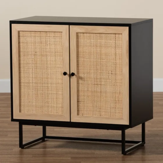 Wood And Rattan 2-Door Cabinet-Kirkland's Home New