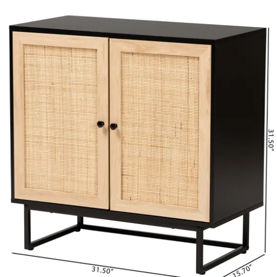Wood And Rattan 2-Door Cabinet-Kirkland's Home New