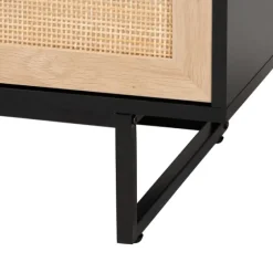 Wood And Rattan 3-Door Tv Stand-Kirkland's Home Sale
