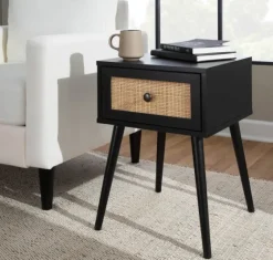 Wood And Rattan Drawer Accent Table-Kirkland's Home Cheap