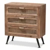 Wood And Rattan 3-Drawer Cabinet-Kirkland's Home Shop