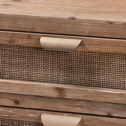 Wood And Rattan 3-Drawer Cabinet-Kirkland's Home Shop