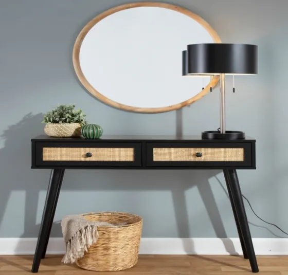 Wood And Rattan 2-Drawer Console Table-Kirkland's Home Cheap