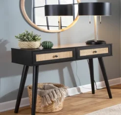 Wood And Rattan 2-Drawer Console Table-Kirkland's Home Cheap