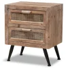 Wood And Rattan 2-Drawer Nightstand-Kirkland's Home Store