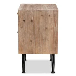 Wood And Rattan 2-Drawer Nightstand-Kirkland's Home Store
