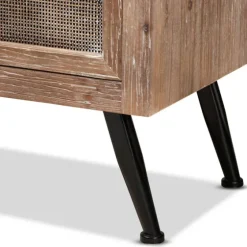 Wood And Rattan 2-Drawer Nightstand-Kirkland's Home Store