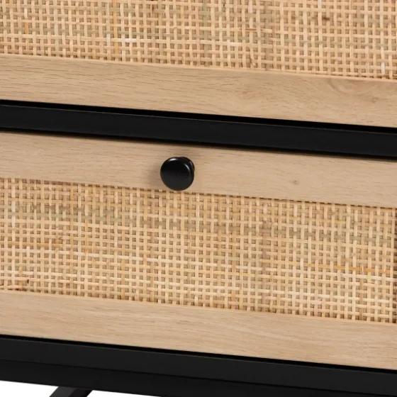 Wood And Rattan 2-Drawer Nightstand-Kirkland's Home Online