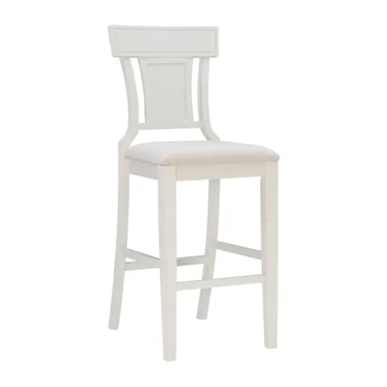Wood And Rattan Upholstered Bar Stool-Kirkland's Home Sale