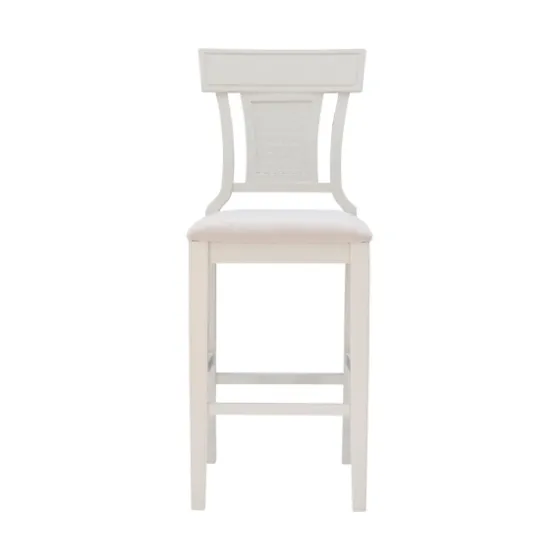 Wood And Rattan Upholstered Bar Stool-Kirkland's Home Sale
