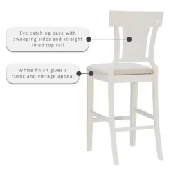 Wood And Rattan Upholstered Bar Stool-Kirkland's Home Sale