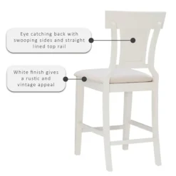 Wood And Rattan Upholstered Counter Stool-Kirkland's Home Clearance