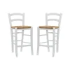 Wood And Seagrass Counter Stools, Set Of 2-Kirkland's Home Outlet