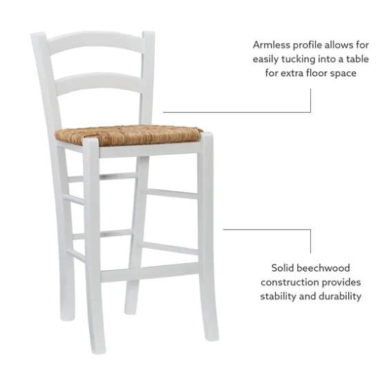 Wood And Seagrass Counter Stools, Set Of 2-Kirkland's Home Outlet