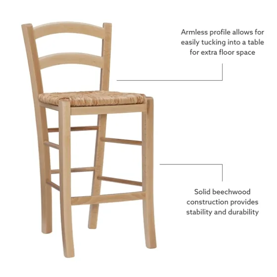 Wood And Seagrass Counter Stools, Set Of 2-Kirkland's Home New